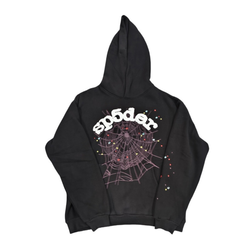 Spyder Black Hoodie with Graphic Design